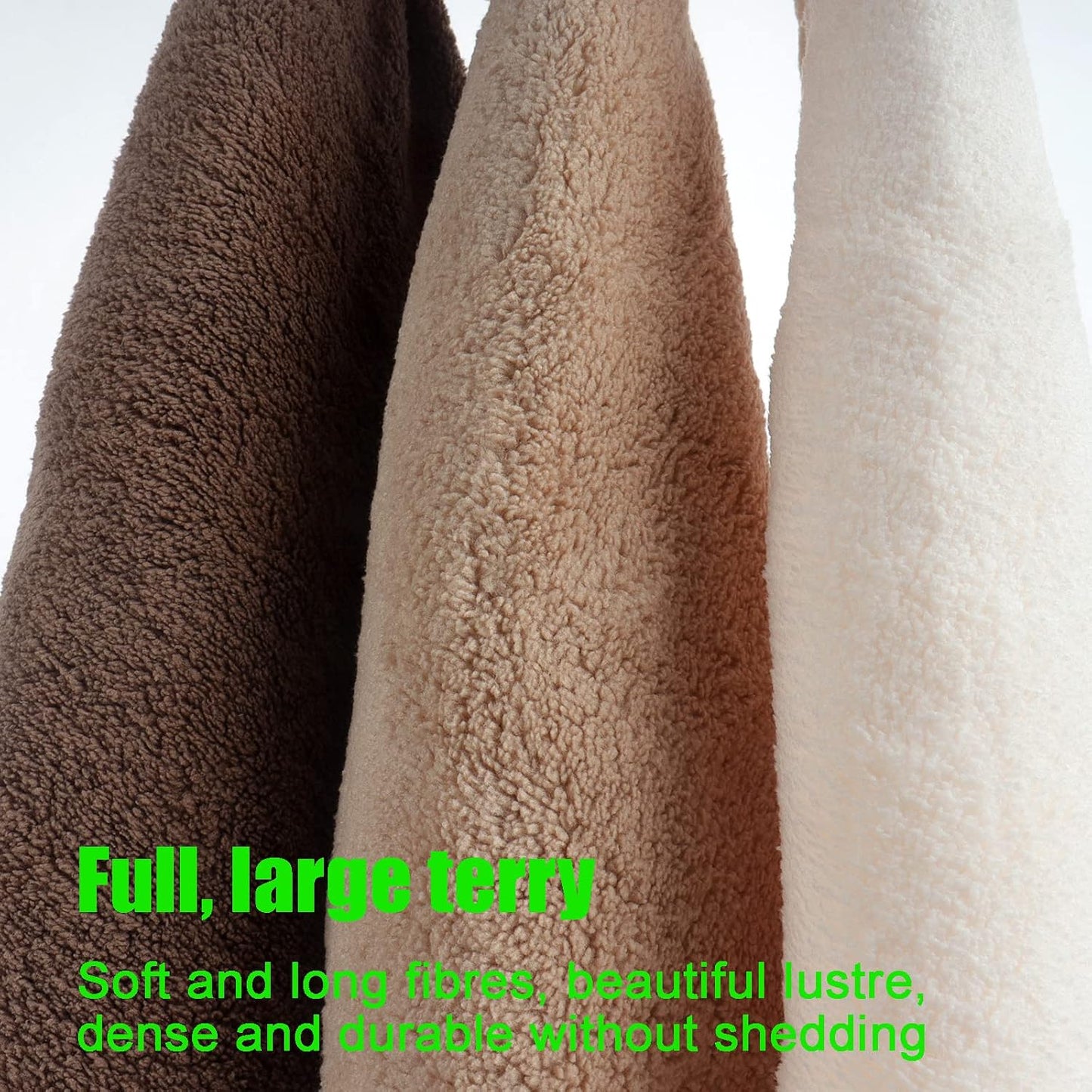 3 Kitchen Bathroom Hand Dryer Towels, Microfibre Coral Fleece, Dry Your Hands Immediately