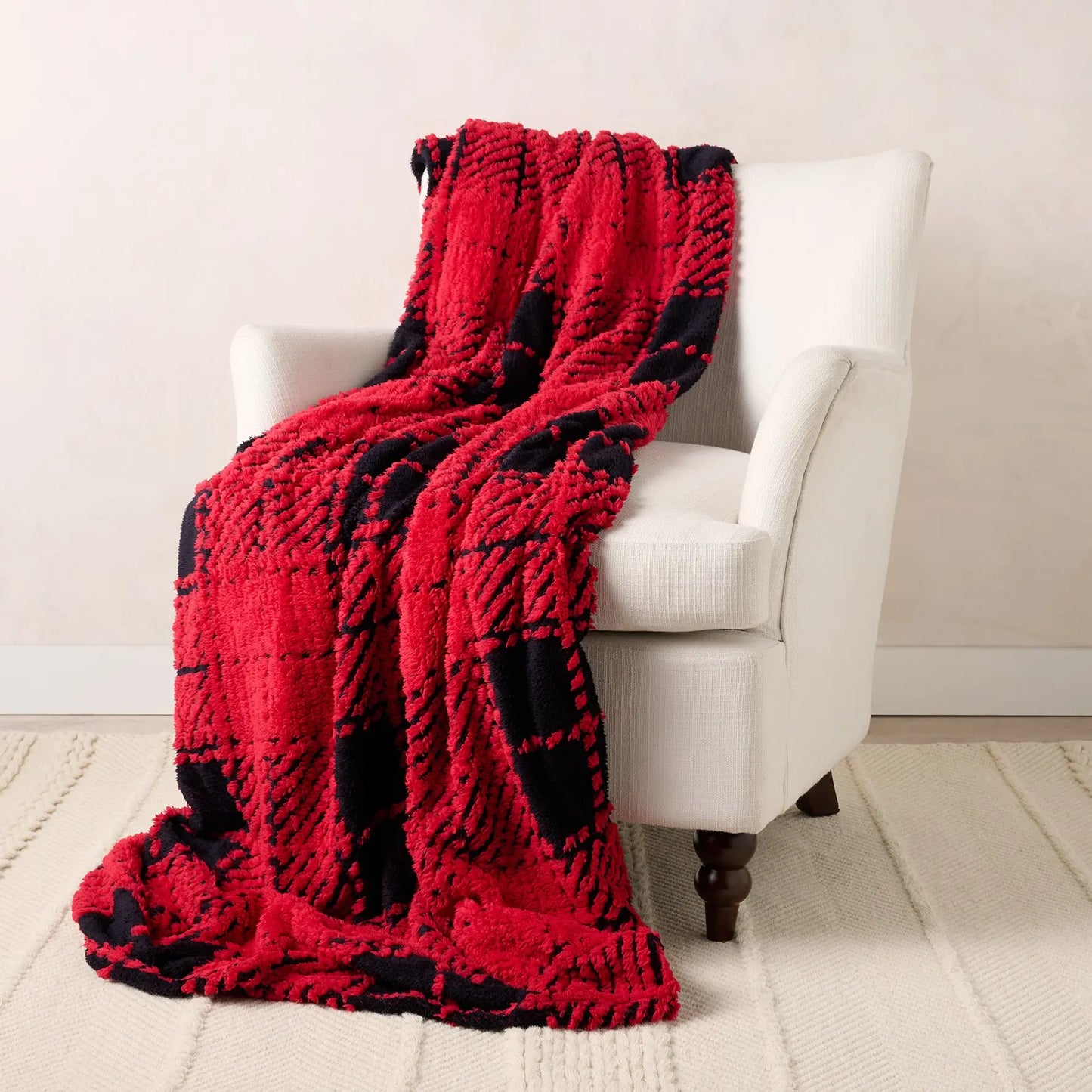 Home Reflections Reversible Plush Oversized 60X80 Throw
