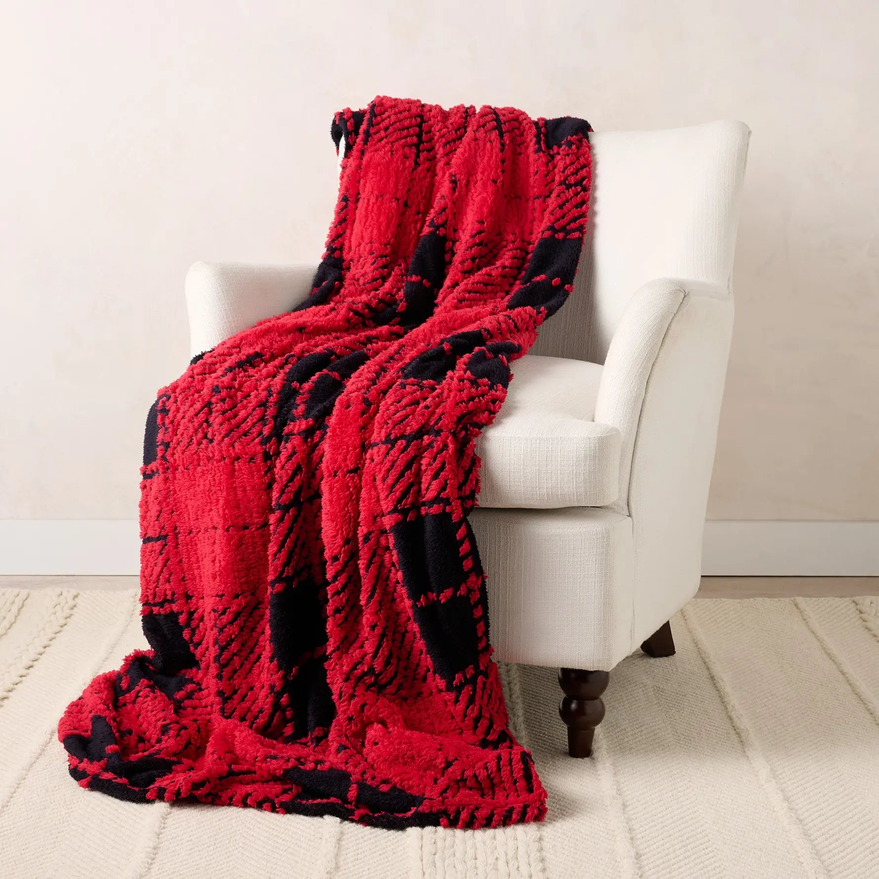 Home Reflections Reversible Plush Oversized 60X80 Throw