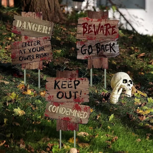 Assorted Halloween Horror Props Garden Sign Decorations Trick or Treating Décor