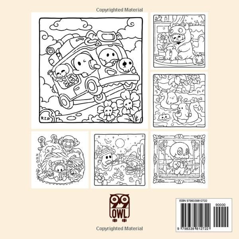 Spooky Coloring Book for Adults and Teens with Adorable Designs for Relaxation and Stress Relief