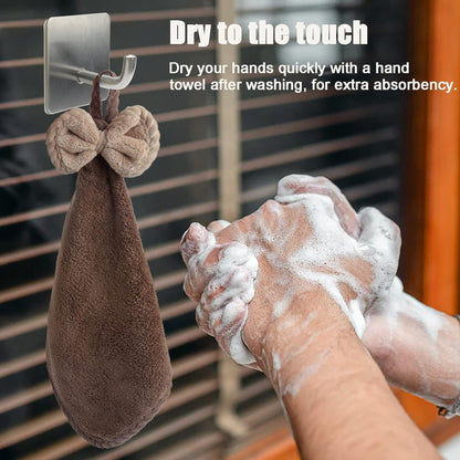 3 Kitchen Bathroom Hand Dryer Towels, Microfibre Coral Fleece, Dry Your Hands Immediately