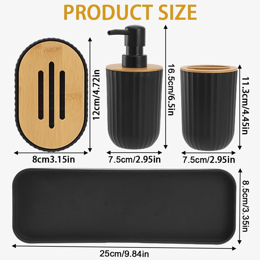 5 Bathroom Accessories Set, Bathroom Soap Dispenser, Toothbrush Holder, Bathroom Cup, Soap Dish and Tray