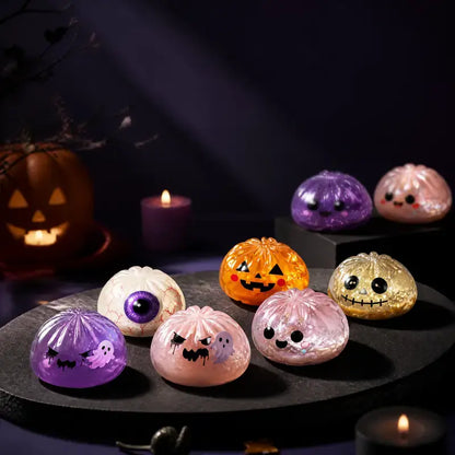 Cute Halloween Scary Ghost Squeeze Toy Set Perfect Halloween Party Treat Bag Fillers and Holiday Gifts
