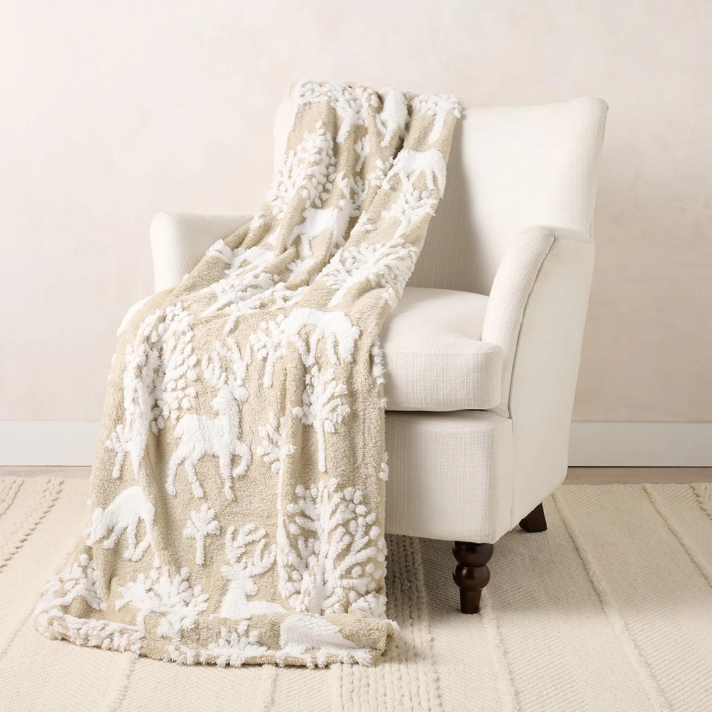 Home Reflections Reversible Plush Oversized 60X80 Throw