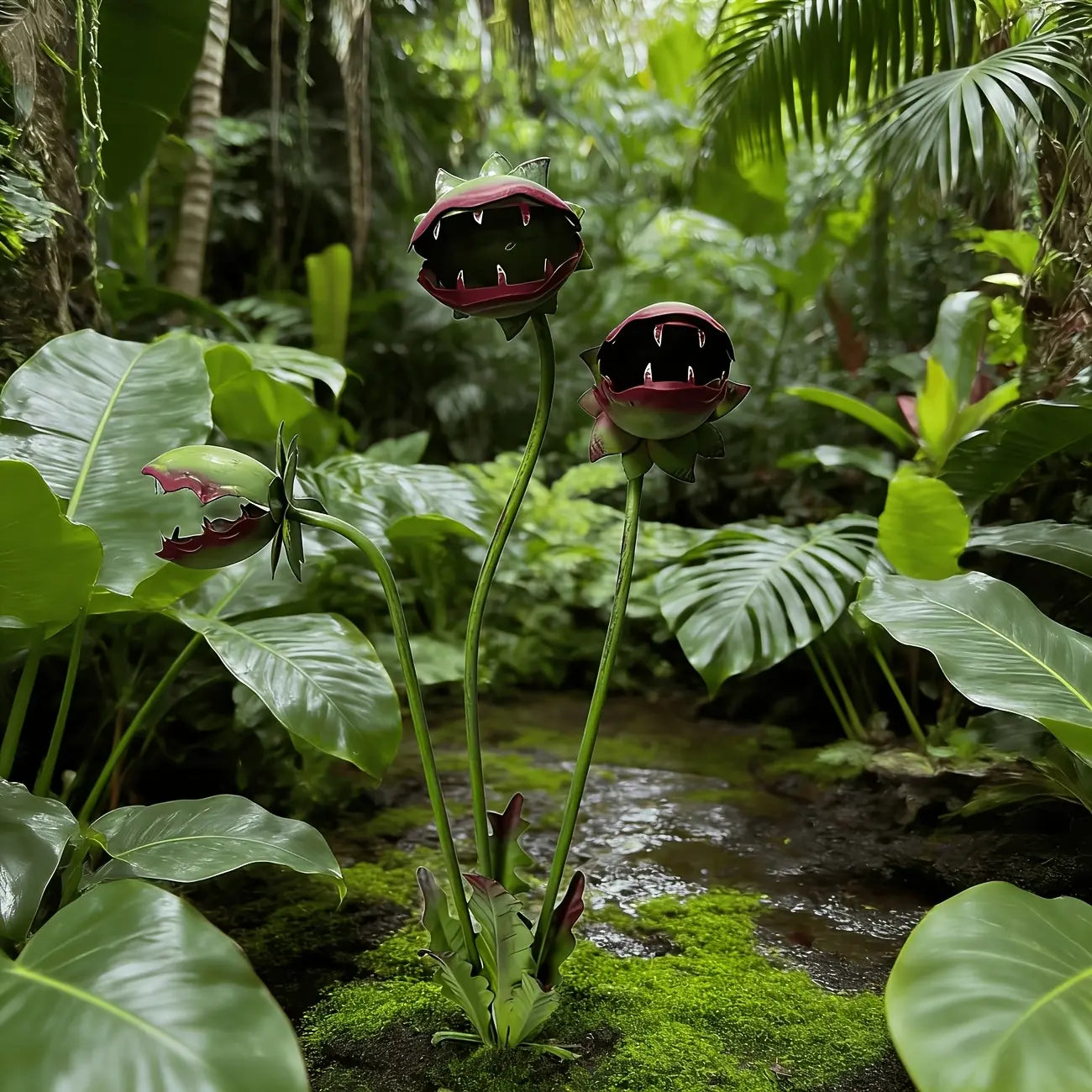 Realistic Carnivorous Plant Outdoor Lawn Art for Garden, Patio, Flower Bed