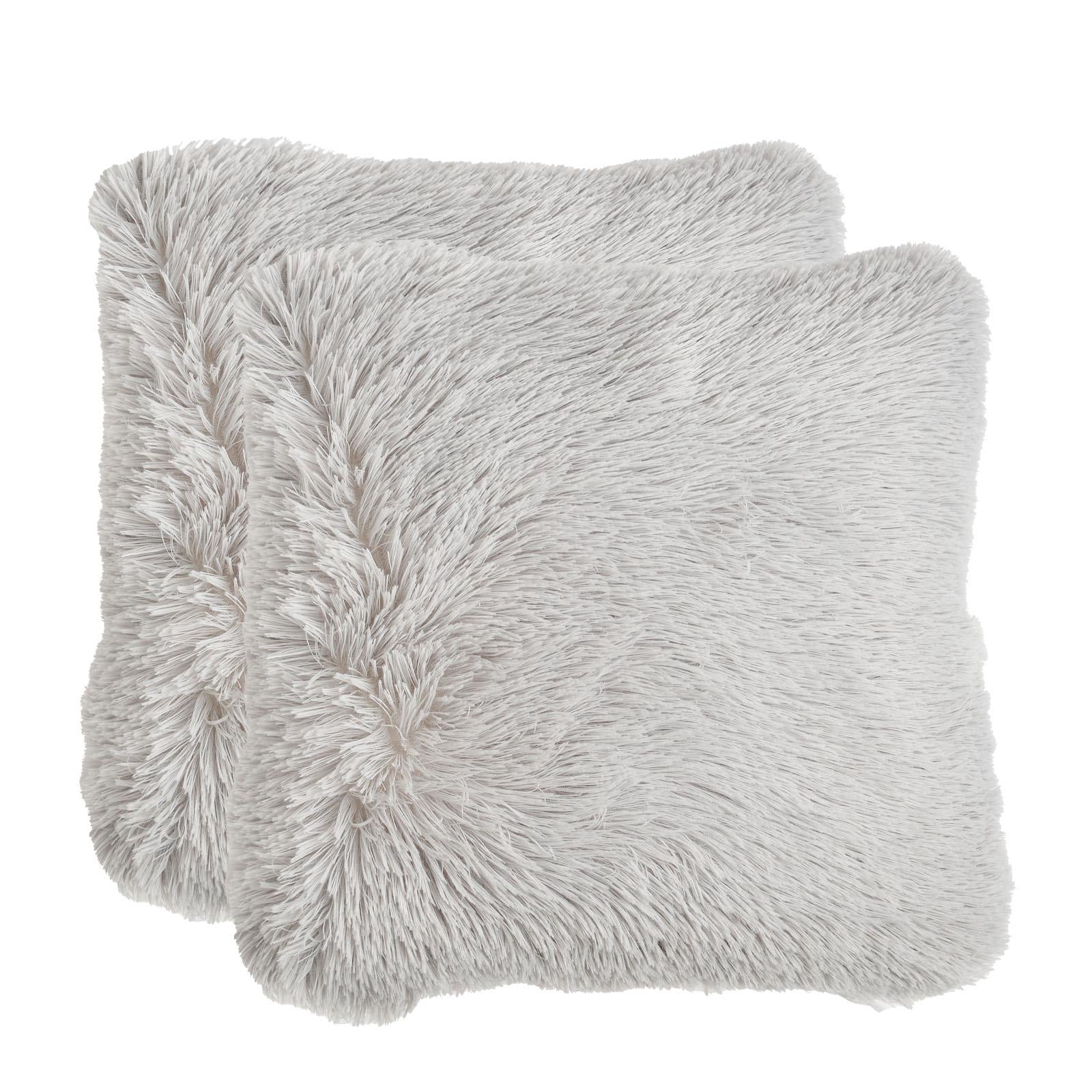 Sienna Fluffy Cushion Covers Filled Shaggy Fleece Sofa Scatter Pillow 55 X 55Cm