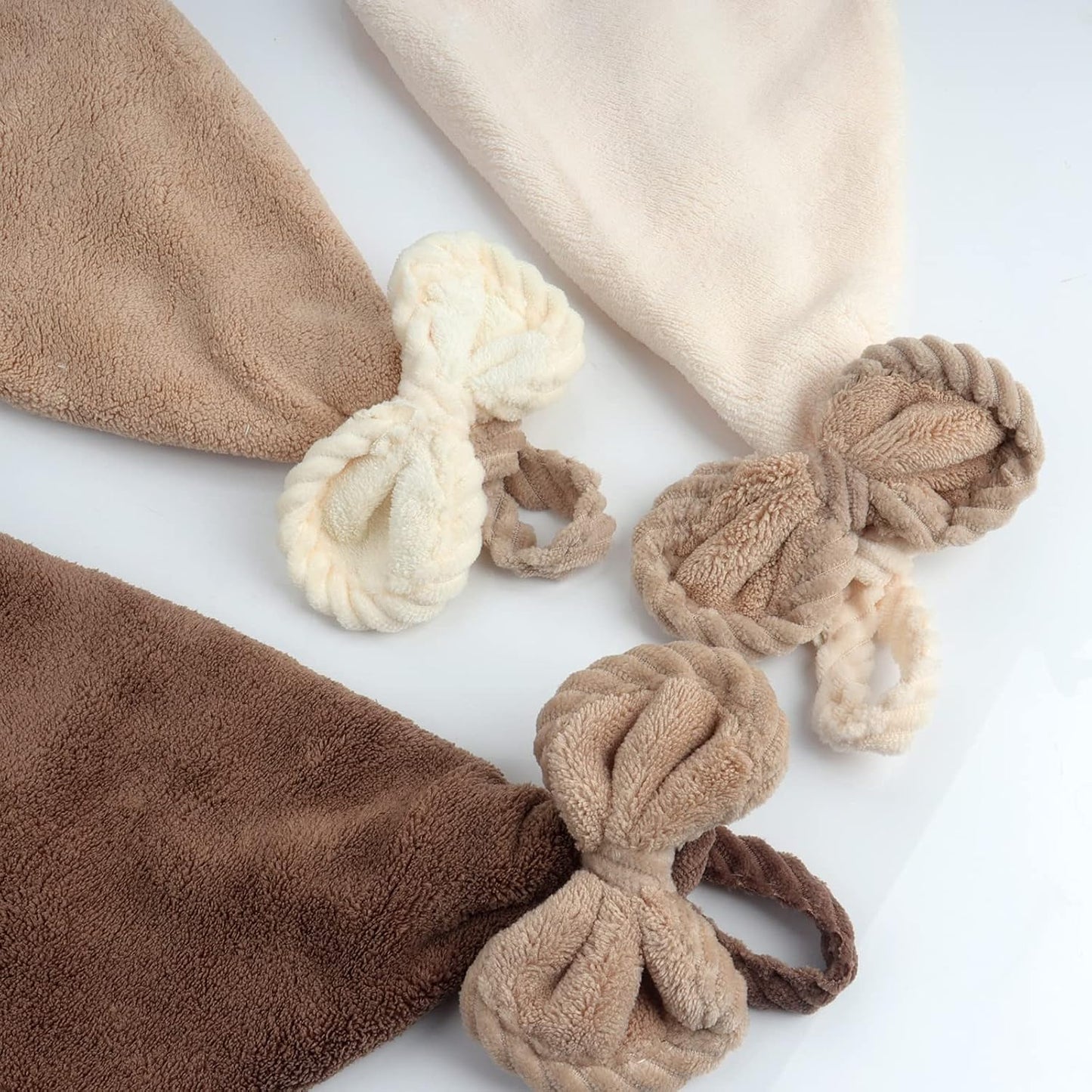 3 Kitchen Bathroom Hand Dryer Towels, Microfibre Coral Fleece, Dry Your Hands Immediately