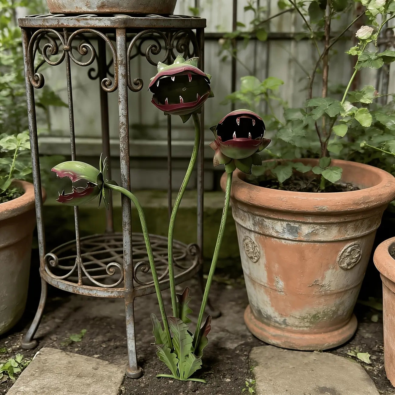 Realistic Carnivorous Plant Outdoor Lawn Art for Garden, Patio, Flower Bed