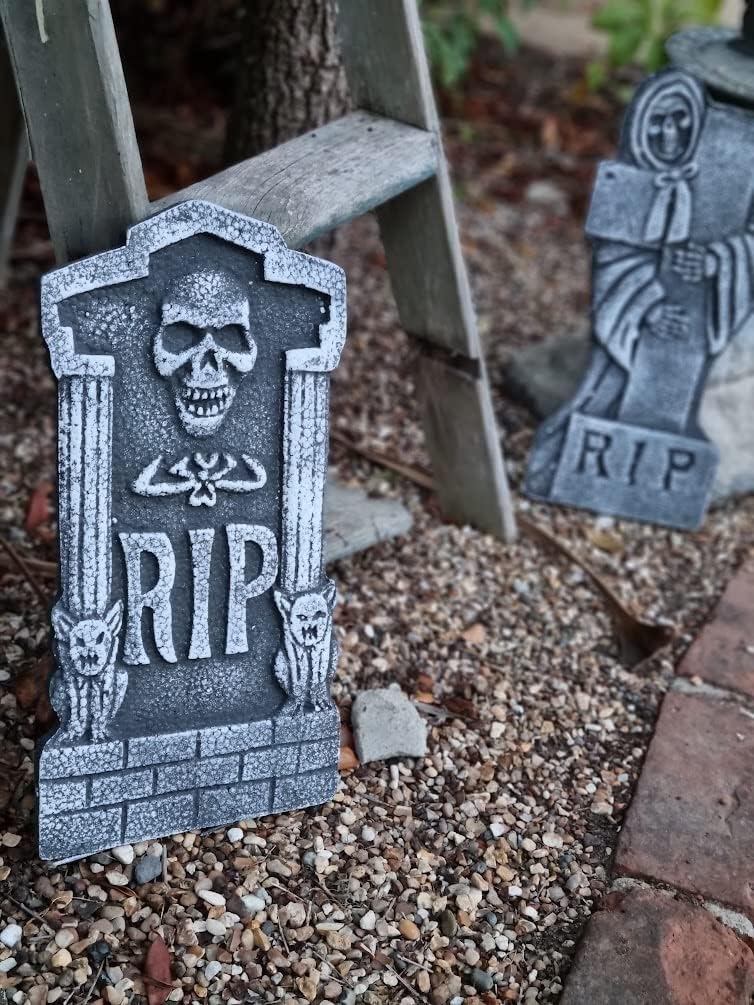Halloween Tombstones Gravestone Set of 4 - Polystyrene Decorations Prop Graveyard