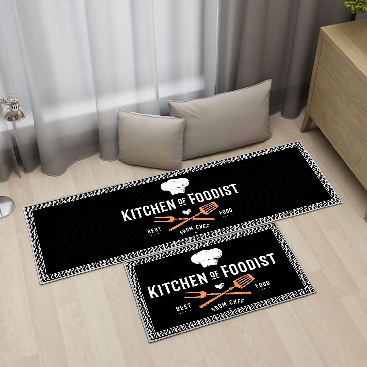 Non Skip Kitchen Rugs Runner Set of 2 anti Fatigue Kitchen Floor Mat 