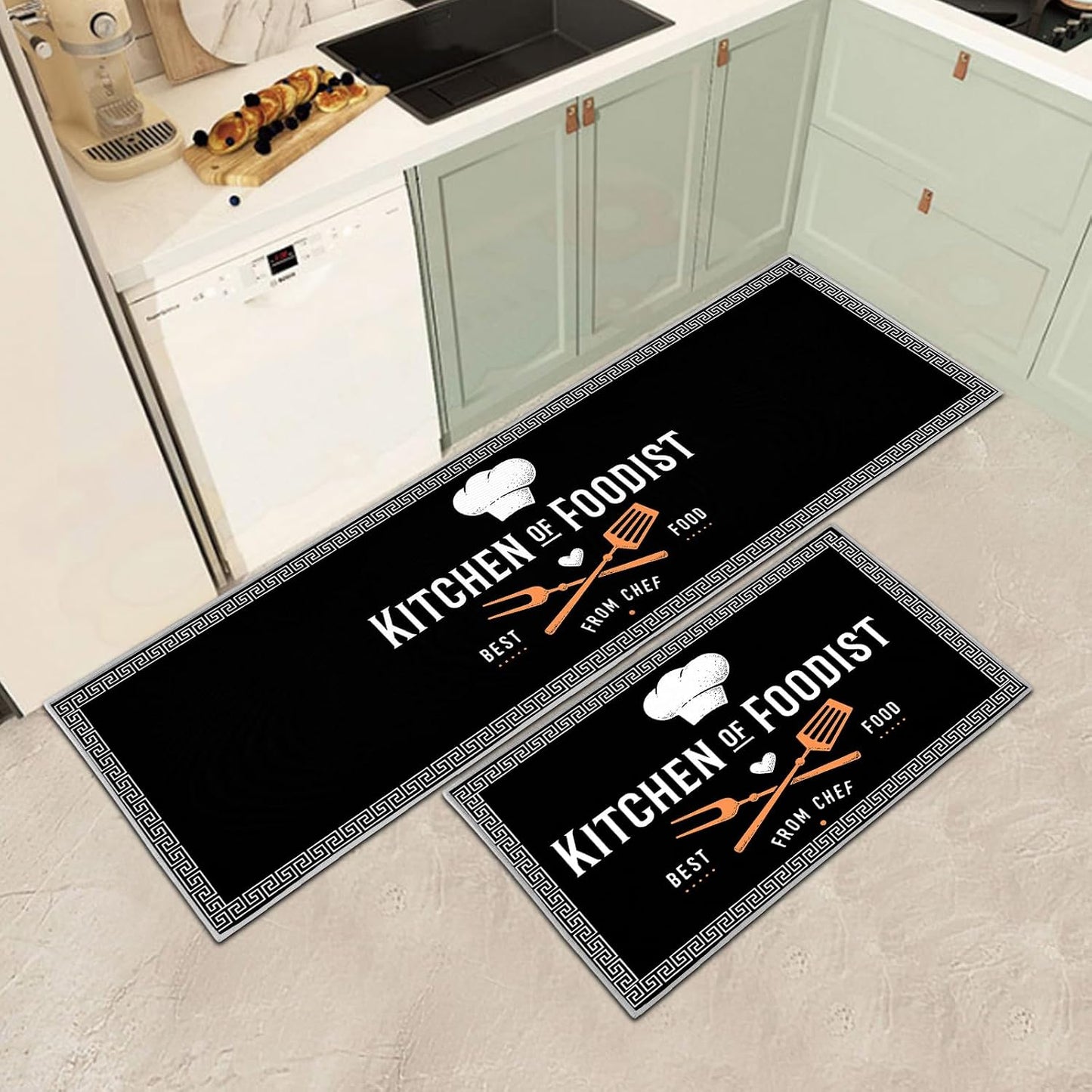 Non Skip Kitchen Rugs Runner Set of 2 anti Fatigue Kitchen Floor Mat 