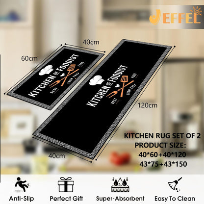 Non Skip Kitchen Rugs Runner Set of 2 anti Fatigue Kitchen Floor Mat 
