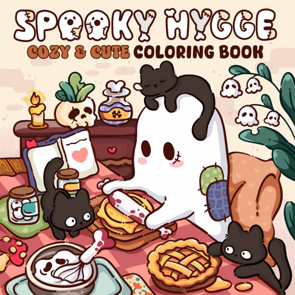 Spooky Coloring Book for Adults and Teens with Adorable Designs for Relaxation and Stress Relief