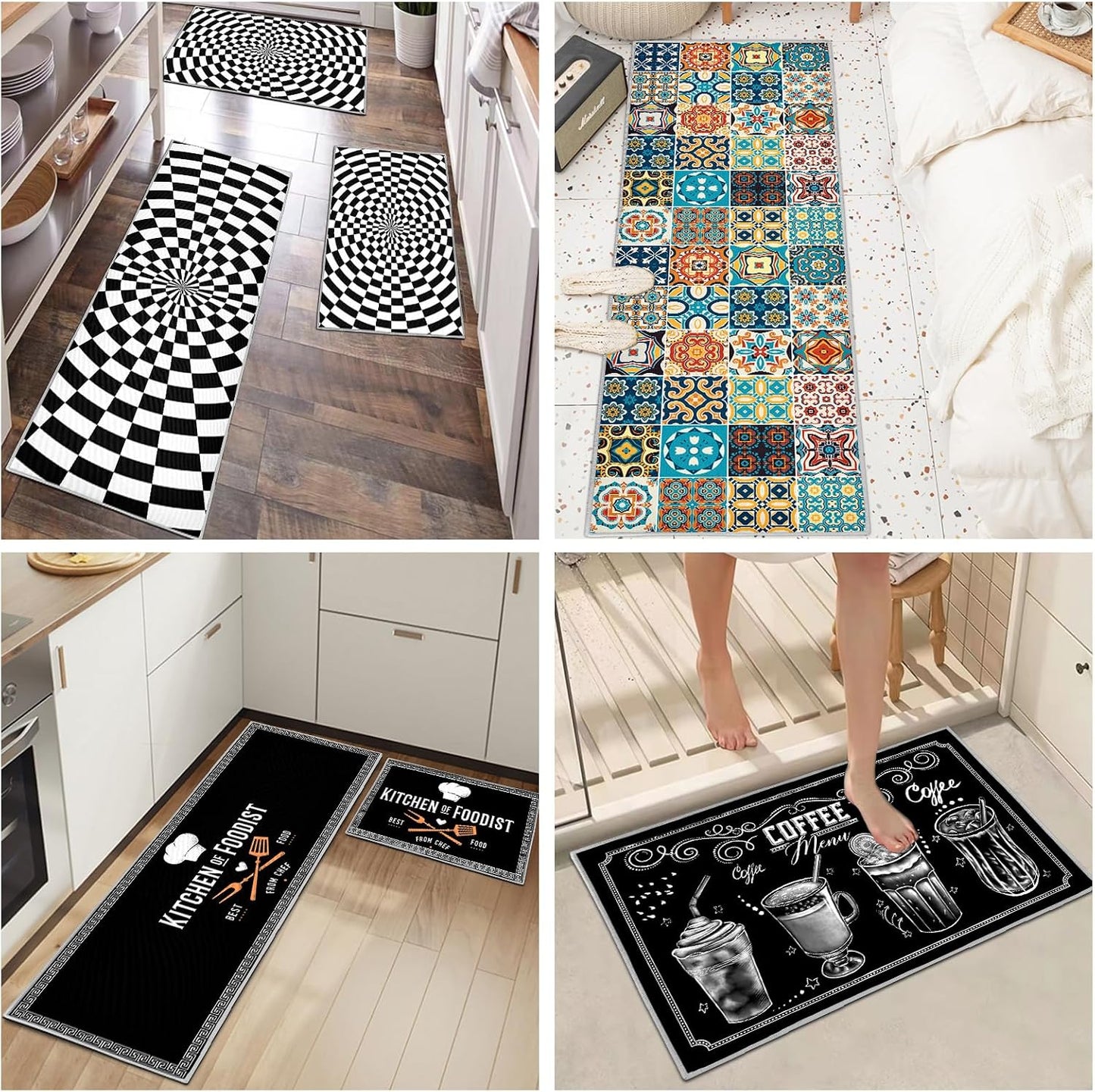 Non Skip Kitchen Rugs Runner Set of 2 anti Fatigue Kitchen Floor Mat 