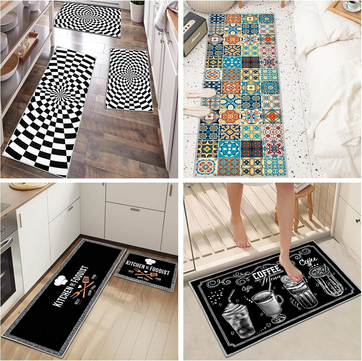 Non Skip Kitchen Rugs Runner Set of 2 anti Fatigue Kitchen Floor Mat 