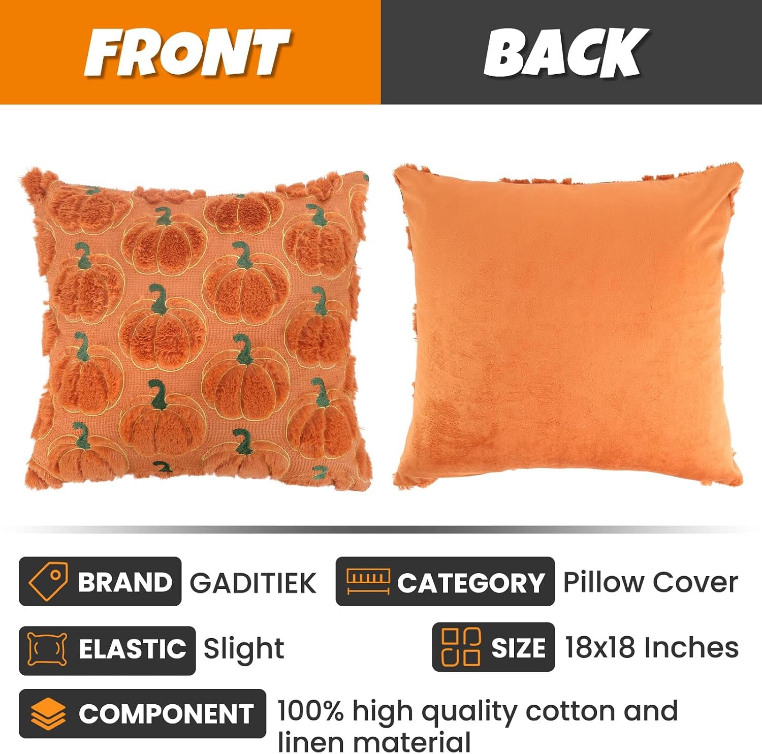 Halloween Decorative Autumn Cushion Covers (2PCs) 45 X 45 Cm for Sofa Bedroom Living Room Home Decor 