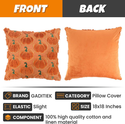 Halloween Decorative Autumn Cushion Covers (2PCs) 45 X 45 Cm for Sofa Bedroom Living Room Home Decor 