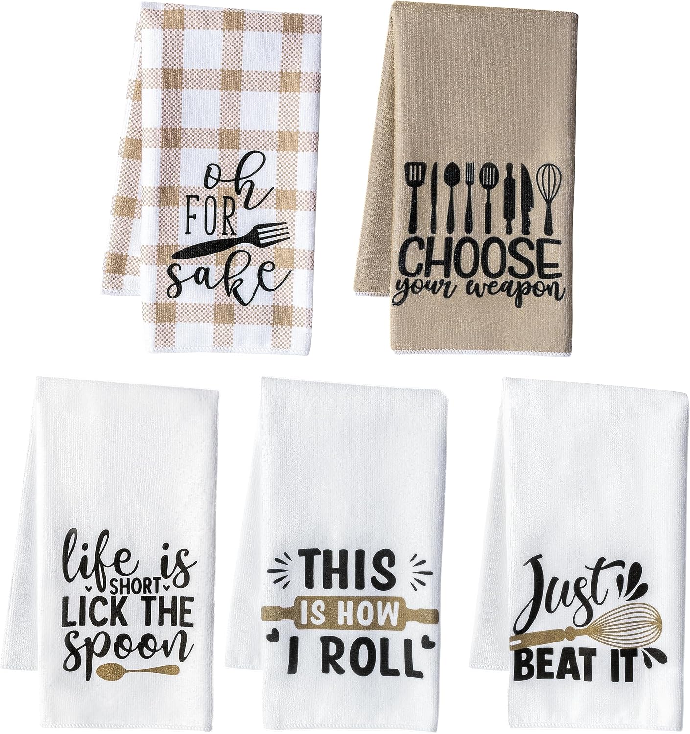 Funny Kitchen Dish Towel Set, Absorbent Quick Dry for Bathroom, Kitchen and Home Supplies