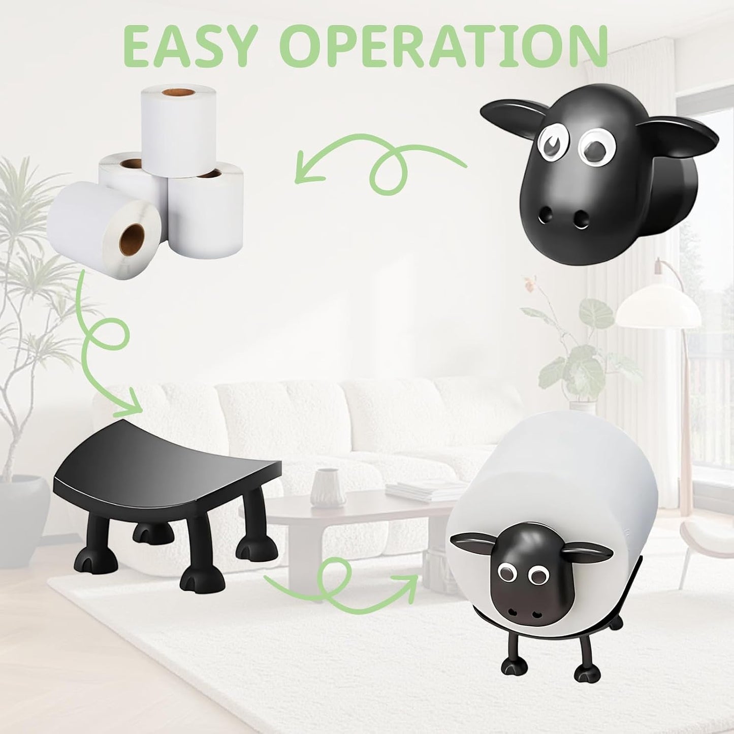 3 Pcs Adorable Animal Toilet Roll Holder, Charming Bathroom Accessory, Sheep Gifts for Housewarming and Home Decor