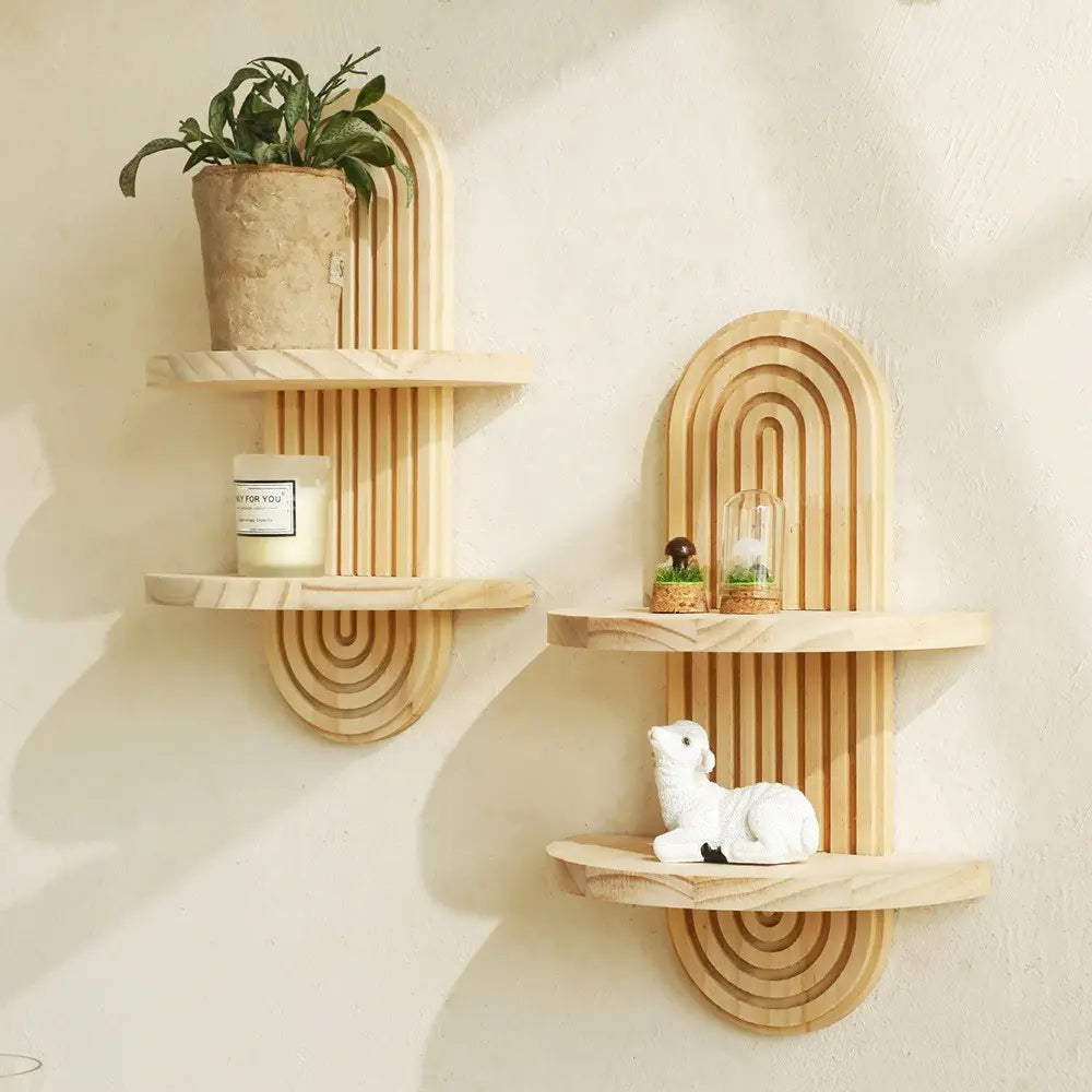 Mid Century Modern Decorative Decor Hanging Plant Shelf, 2-Tier for Home Bathroom Bedroom Living Room Office