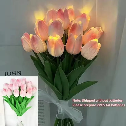 Tulips Bouquet Night Light LED for Home Garden Artificial Flowers 