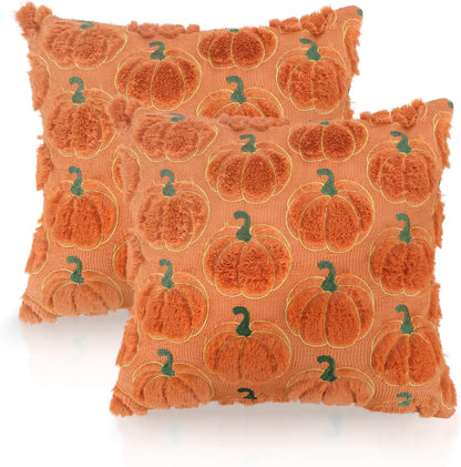 Halloween Decorative Autumn Cushion Covers (2PCs) 45 X 45 Cm for Sofa Bedroom Living Room Home Decor 