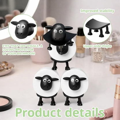 3 Pcs Adorable Animal Toilet Roll Holder, Charming Bathroom Accessory, Sheep Gifts for Housewarming and Home Decor