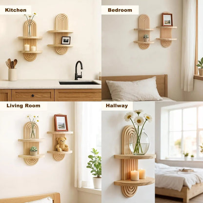 Mid Century Modern Decorative Decor Hanging Plant Shelf, 2-Tier for Home Bathroom Bedroom Living Room Office