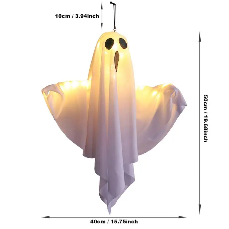 Halloween Hanging Ghost LED Lights, Spooky Outdoor Porch Decor 