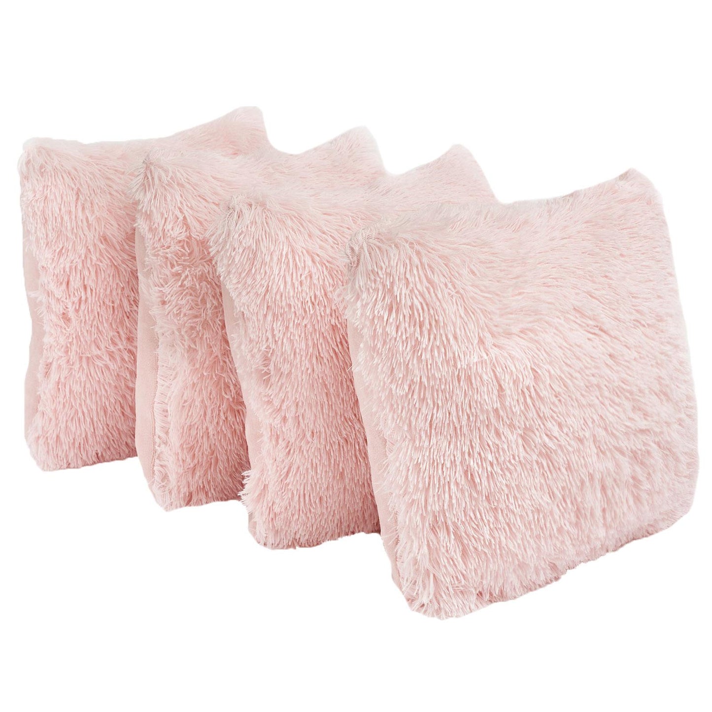 Sienna Fluffy Cushion Covers Filled Shaggy Fleece Sofa Scatter Pillow 55 X 55Cm