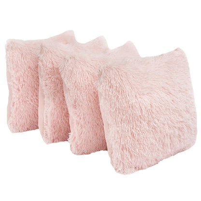 Sienna Fluffy Cushion Covers Filled Shaggy Fleece Sofa Scatter Pillow 55 X 55Cm