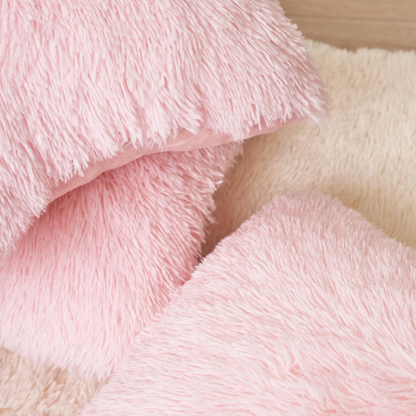 Sienna Fluffy Cushion Covers Filled Shaggy Fleece Sofa Scatter Pillow 55 X 55Cm
