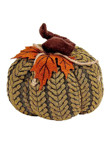 Artificial Pumpkin Halloween Decoration Autumn Fall Decor Green Fabric Ornament