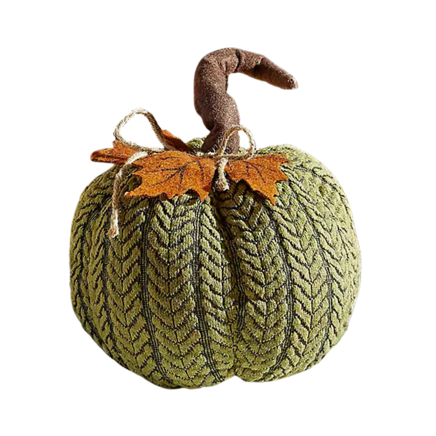 Artificial Pumpkin Halloween Decoration Autumn Fall Decor Green Fabric Ornament