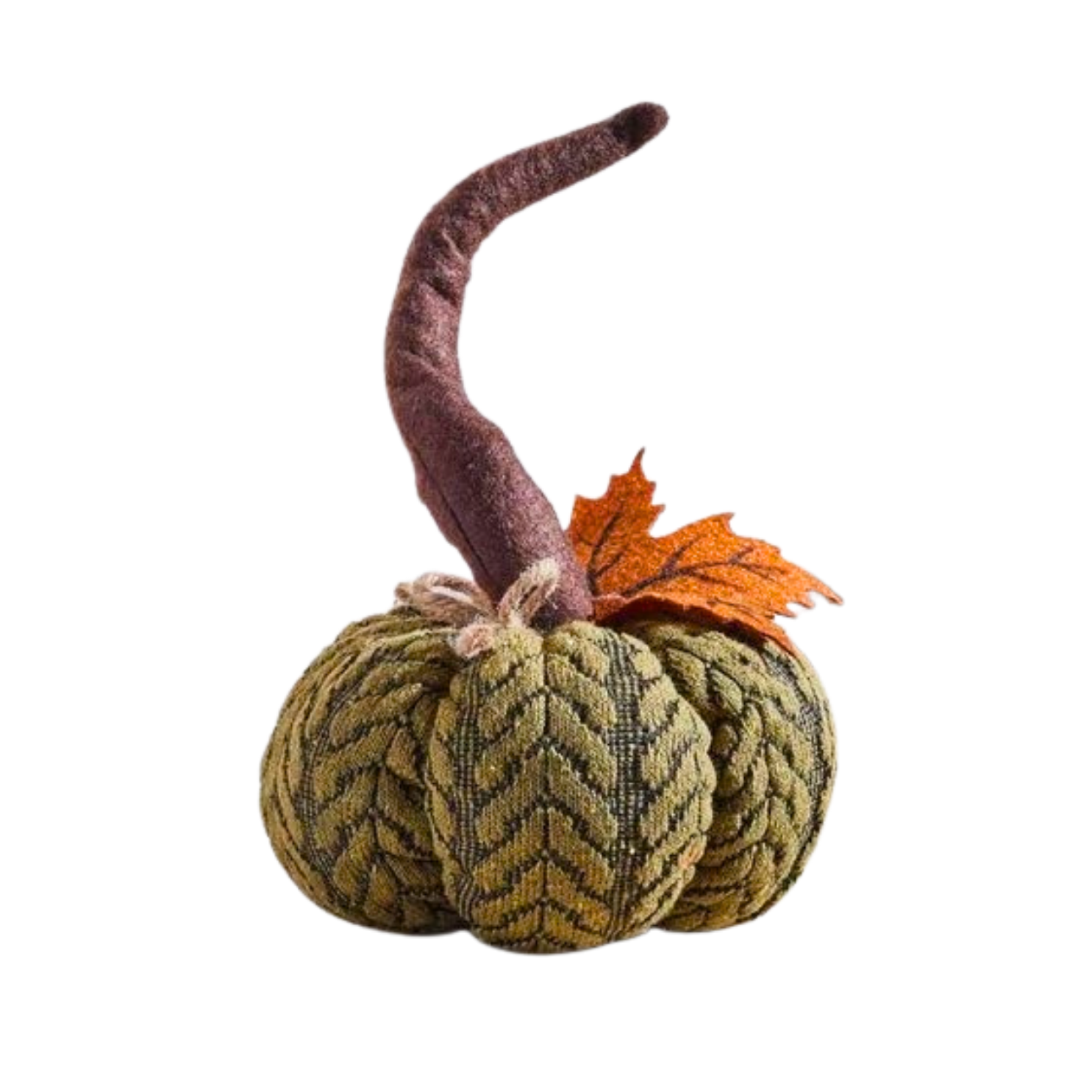 Artificial Pumpkin Halloween Decoration Autumn Fall Decor Green Fabric Ornament