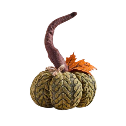 Artificial Pumpkin Halloween Decoration Autumn Fall Decor Green Fabric Ornament