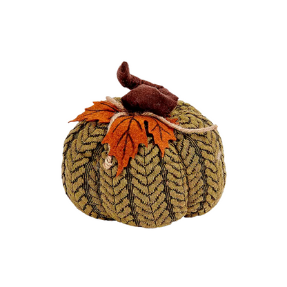 Artificial Pumpkin Halloween Decoration Autumn Fall Decor Green Fabric Ornament