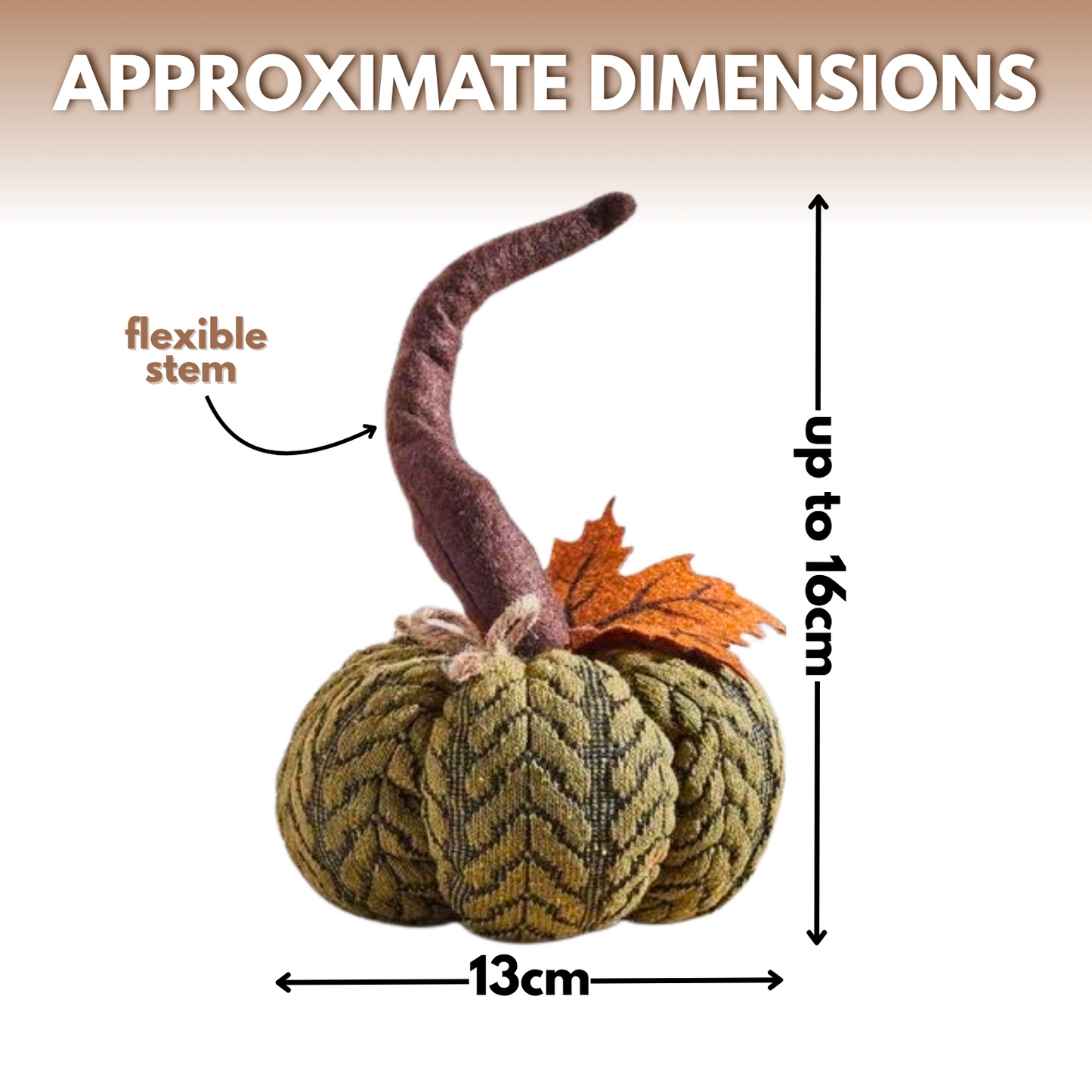 Artificial Pumpkin Halloween Decoration Autumn Fall Decor Green Fabric Ornament