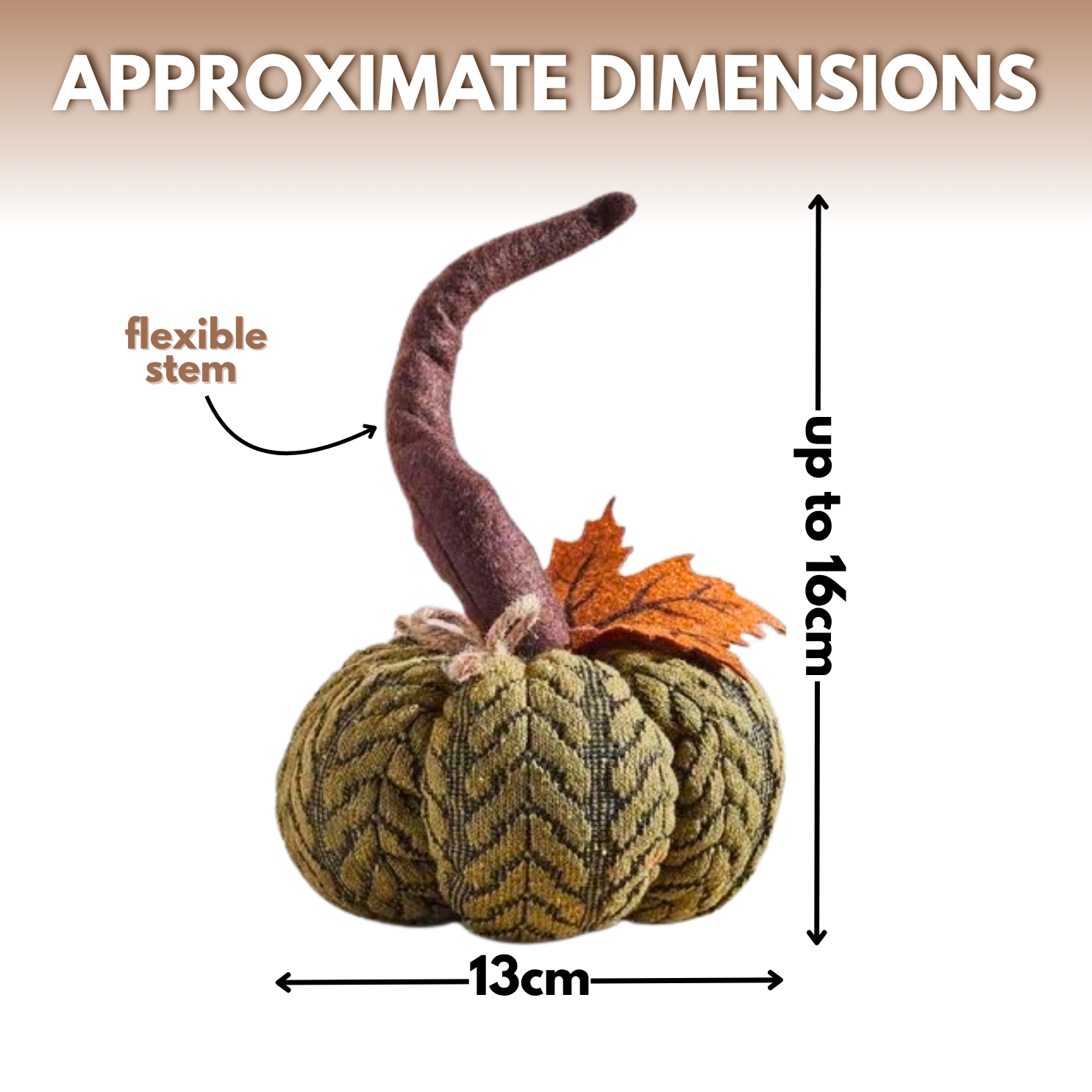 Artificial Pumpkin Halloween Decoration Autumn Fall Decor Green Fabric Ornament
