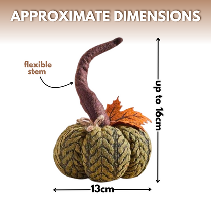 Artificial Pumpkin Halloween Decoration Autumn Fall Decor Green Fabric Ornament