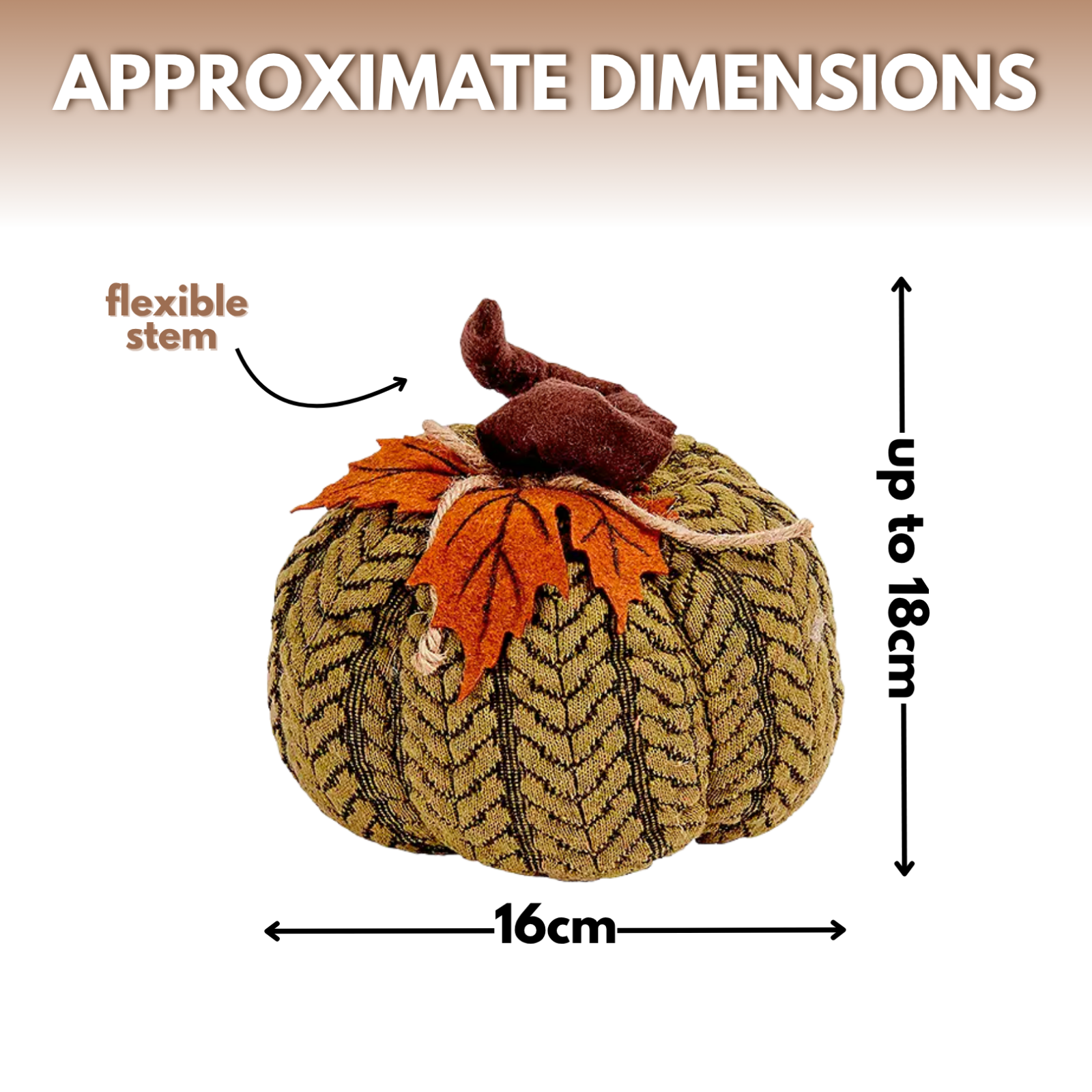 Artificial Pumpkin Halloween Decoration Autumn Fall Decor Green Fabric Ornament