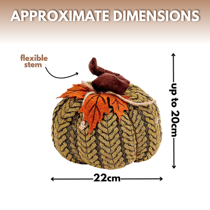 Artificial Pumpkin Halloween Decoration Autumn Fall Decor Green Fabric Ornament