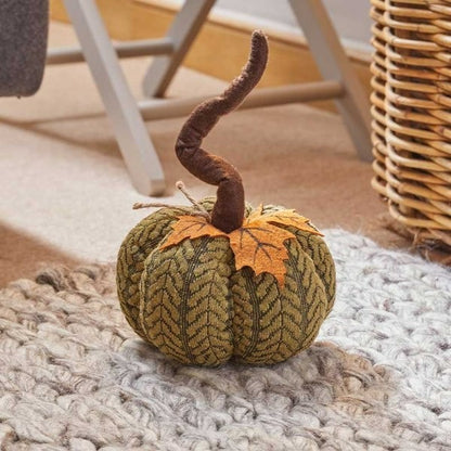Artificial Pumpkin Halloween Decoration Autumn Fall Decor Green Fabric Ornament